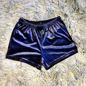 (SOLD) Dark Blue Velvet Shorts